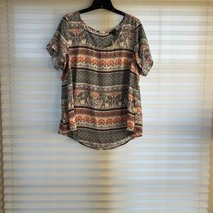 Torrid Plus Size Abbey Georgette Button Back Top Short Sleeve.